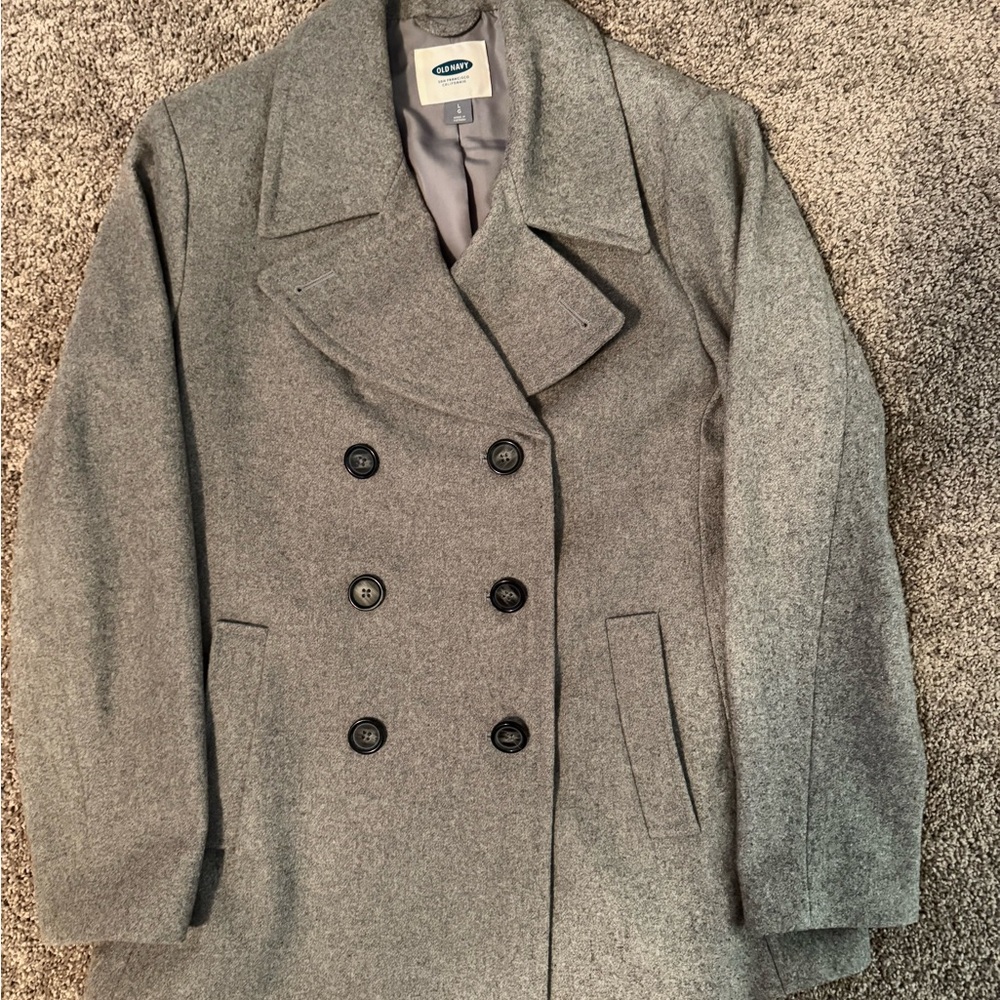 Old Navy Charcoal Double-Breasted Pea Coat